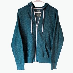 Faded Glory Blue Green Zip Up Hoodie